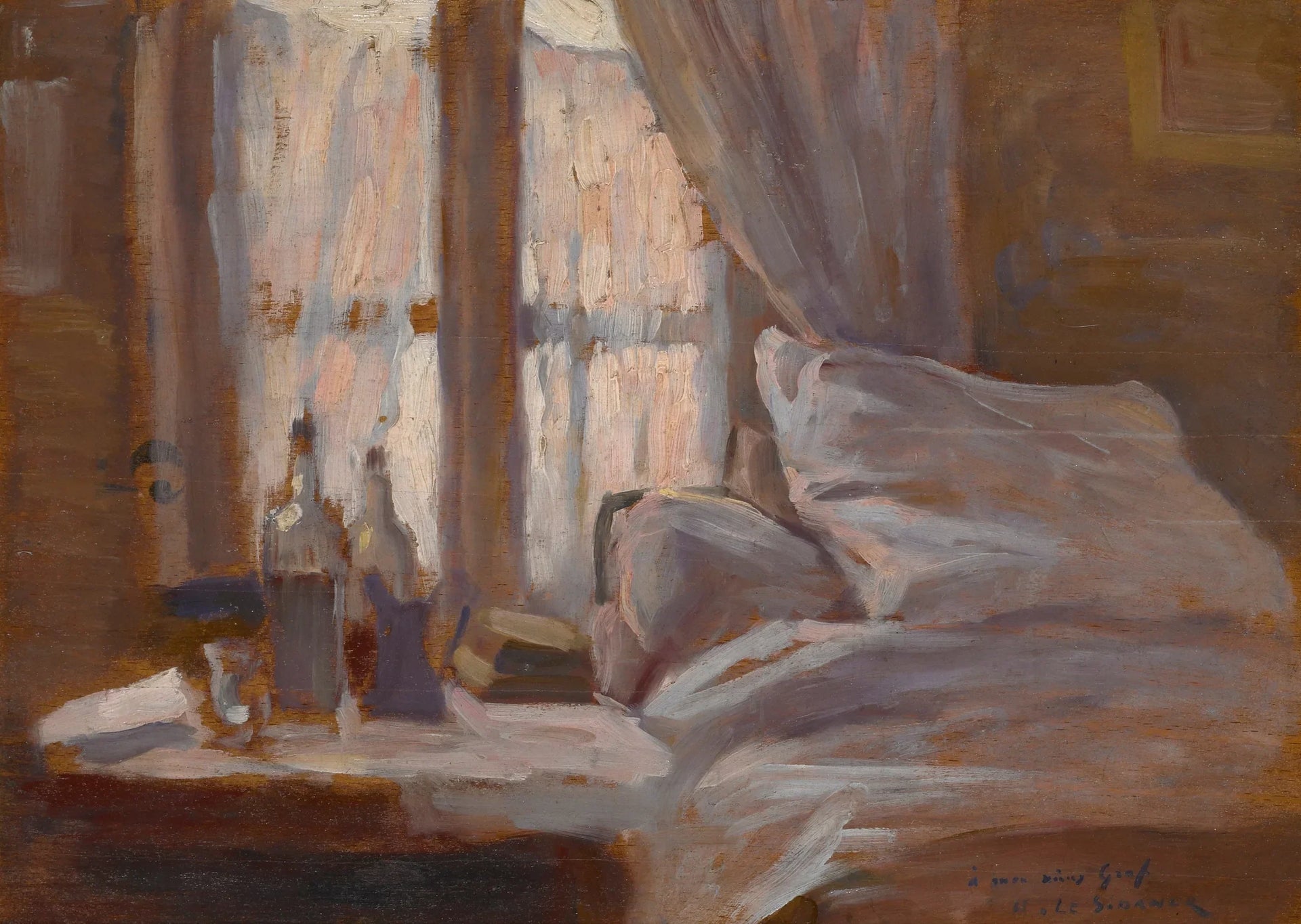 La chambre à coucher - Henri Le Sidaner image 1 tableau peint à l’huile sur toile