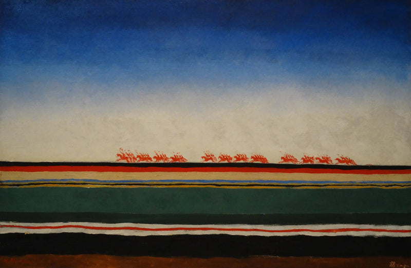 Die Ladung der roten Kavallerie - Kazimir Malevich