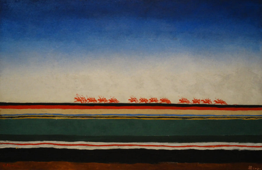 Die Ladung der roten Kavallerie - Kazimir Malevich
