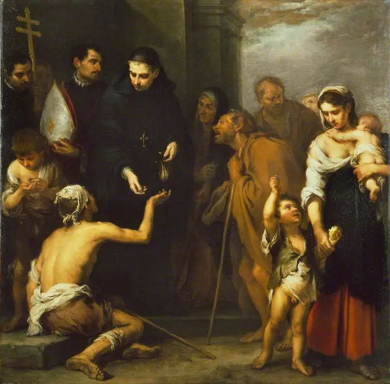 Die Wohltätigkeit von Saint Thomas de Villanueva - Bartolomé Esteban Murillo