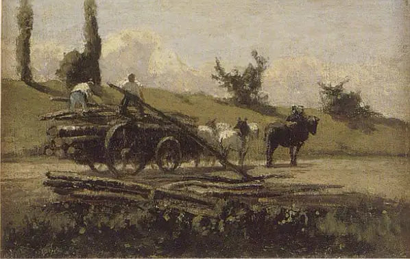 Der Holzwagen - Camille Pissarro
