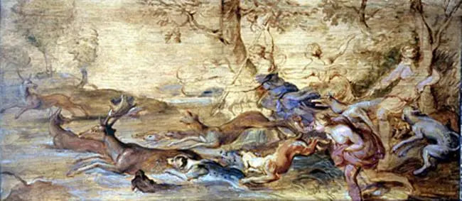 La chasse à Diane - Peter Paul Rubens image 1 copie peinte à la main à l’huile
