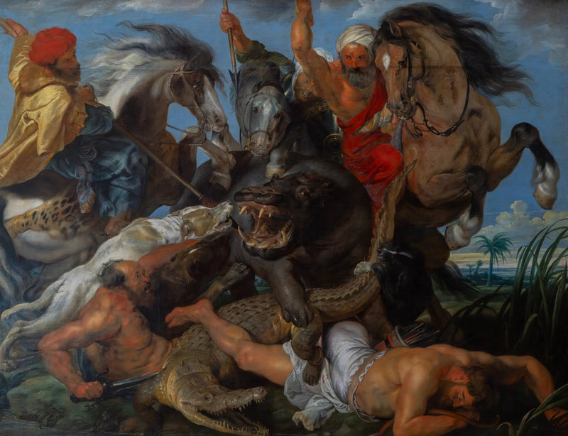 Die Jagd auf das Nilpferd und das Krokodil - Peter Paul Rubens