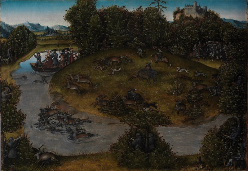 Die Hirschjagd des Kurfürsten Friedrich des Weisen (1463-1525) aus Sachsen - Lucas Cranach der Ältere