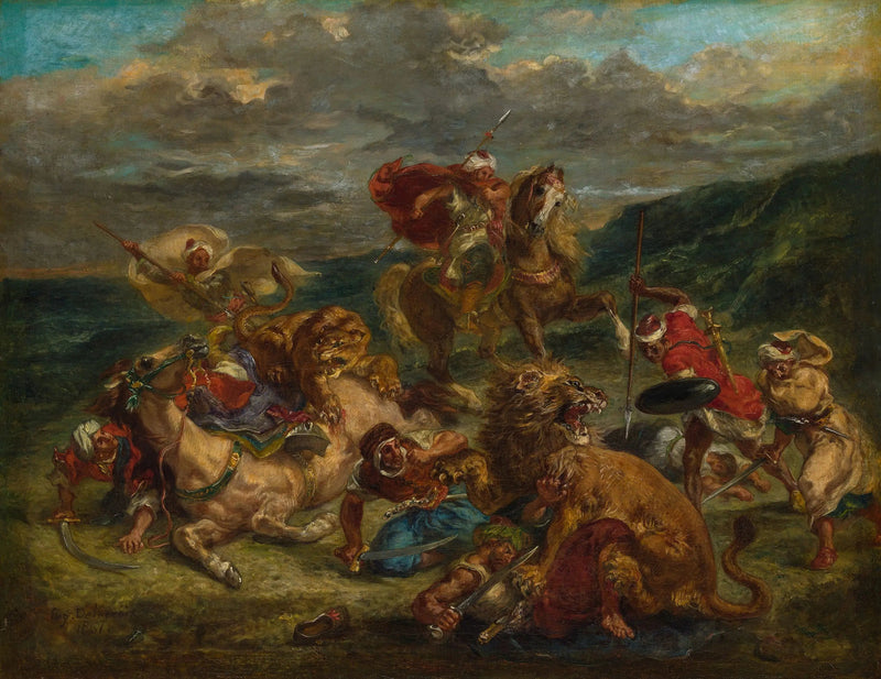 Die Löwenjagd - Eugène Delacroix