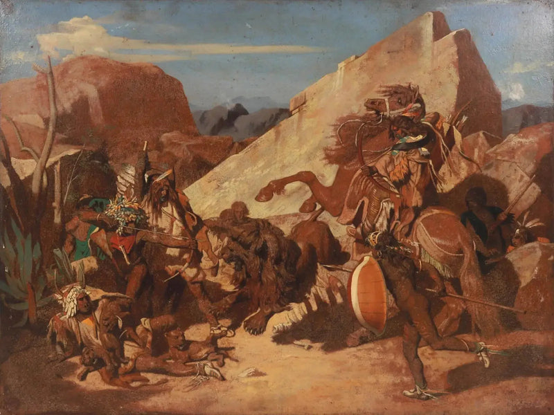 Die Löwenjagd bei den Indianern - Jean-Léon Gérôme