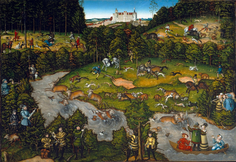 Die Jagd bei Schloss Hartenfels - Lucas Cranach der Ältere