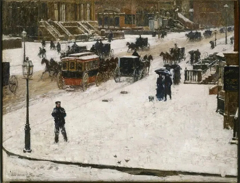 Die Fifth Avenue im Winter - Childe Hassam