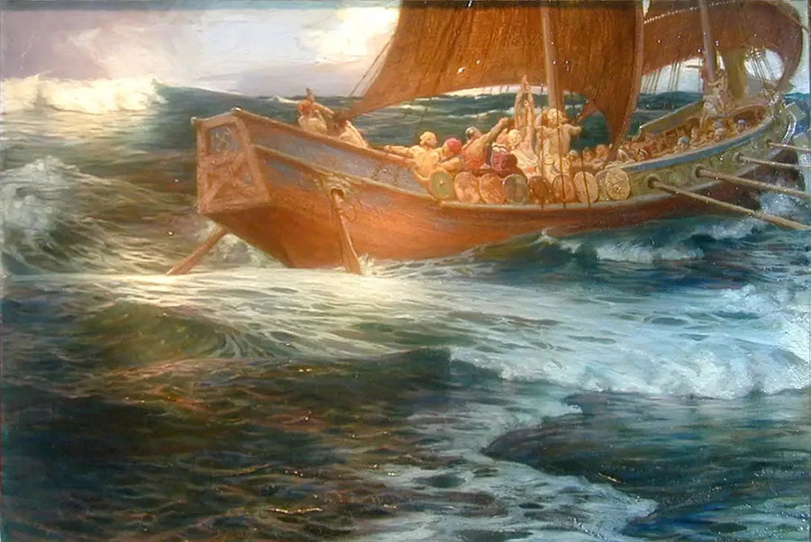 La colère du dieu de la mer - Herbert Draper image 1 tableau peint à l’huile sur toile