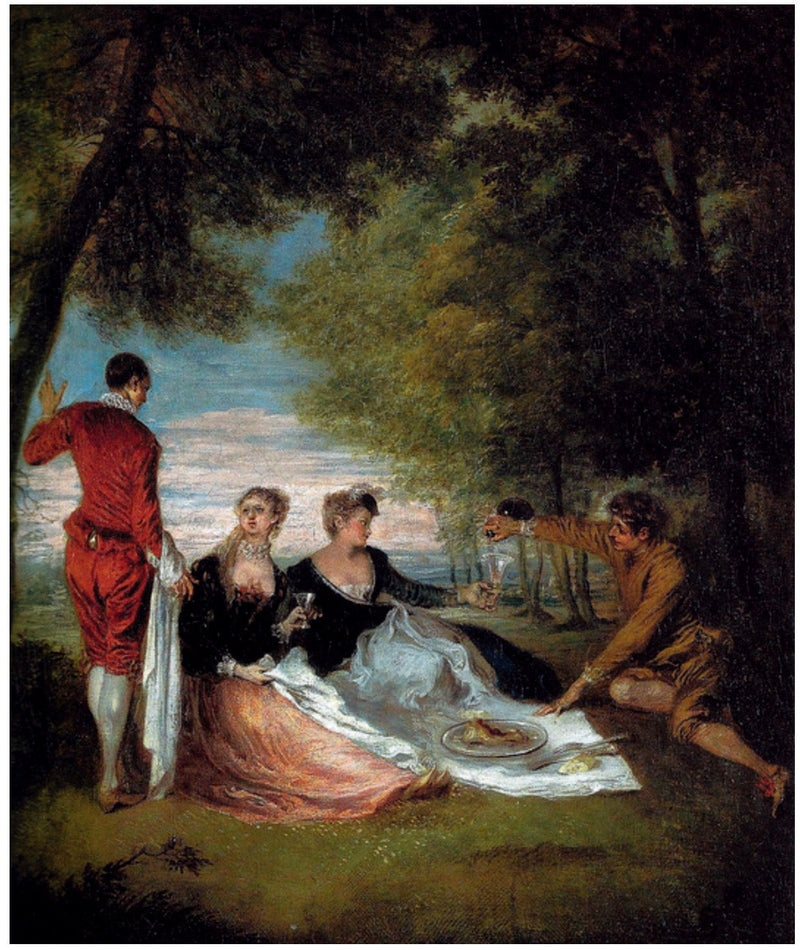 Die Zusammenstellung auf der Wiese - Antoine Watteau