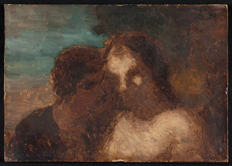 La Confidence oder Der Kuss des Judas - Honoré Daumier