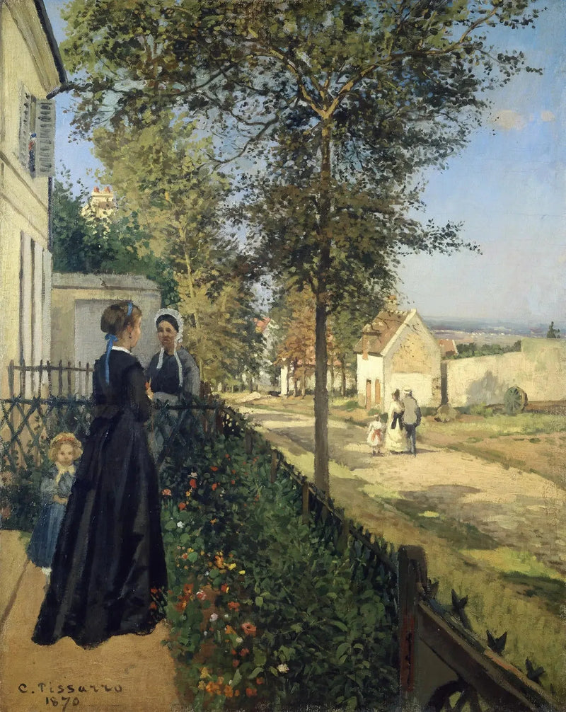 Das Gespräch, Louveciennes - Camille Pissarro