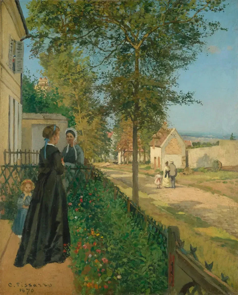 Das Gespräch, Louveciennes - Camille Pissarro