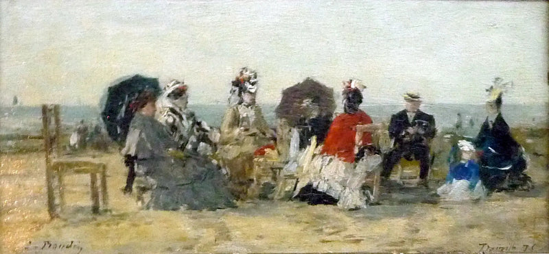 Das Gespräch am Strand von Trouville - Eugène Boudin