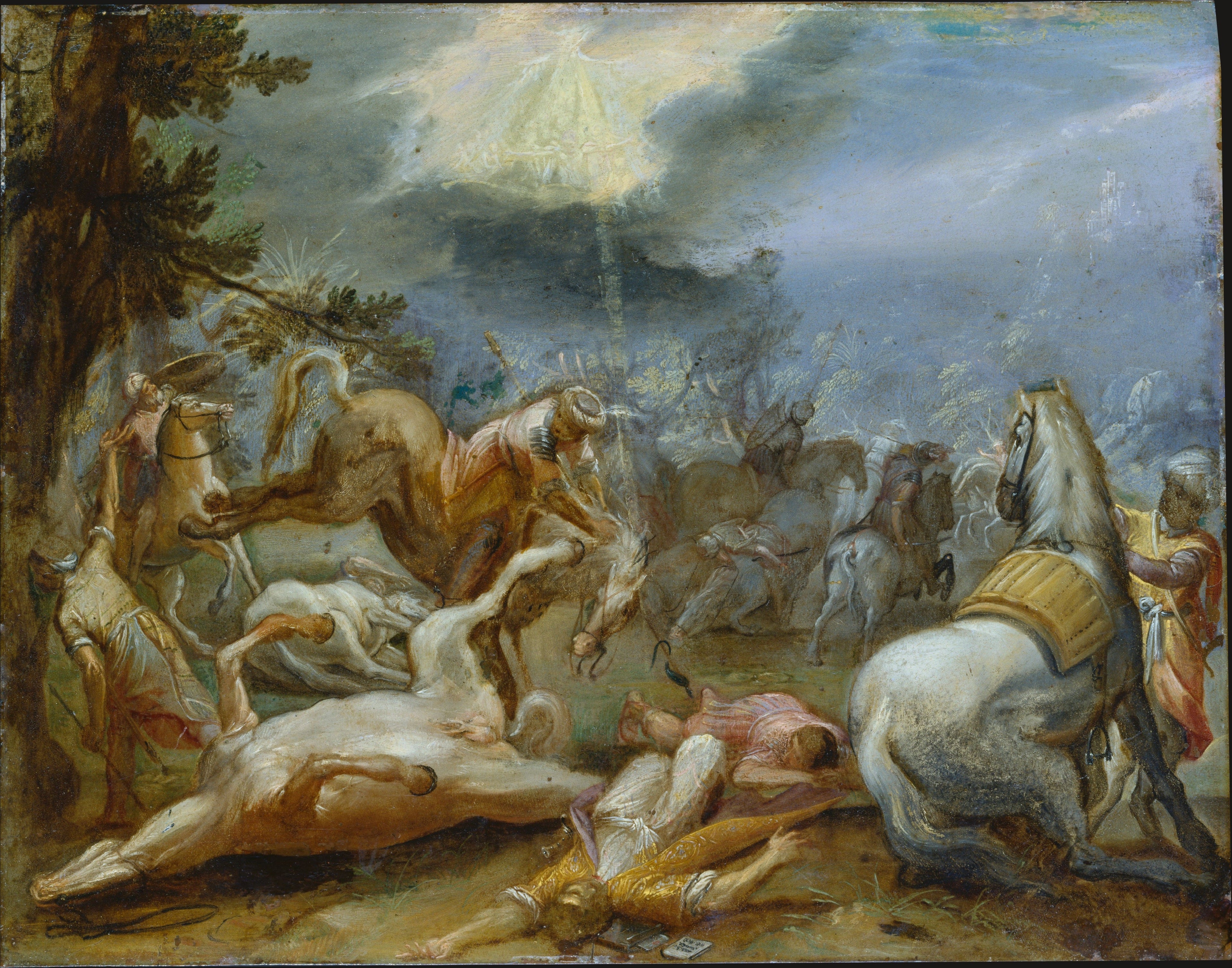 La conversion de saint Paul - Adam Elsheimer image 1 copie peinte à la main à l’huile