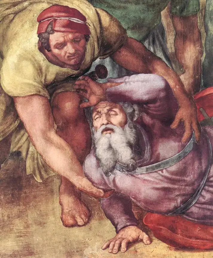 Die Bekehrung des heiligen Paulus, Detail. - Michelangelo