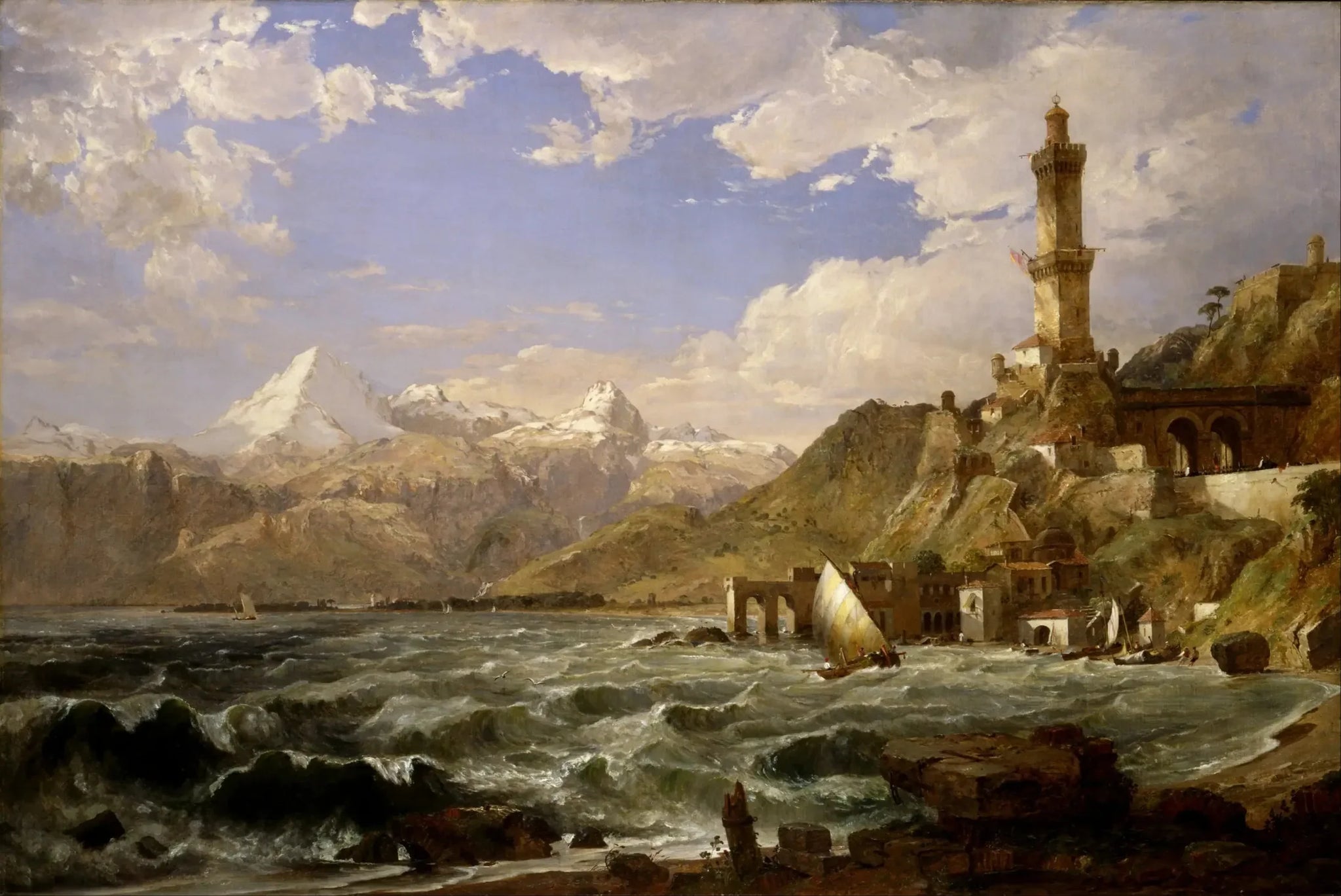 La Côte de Gênes - Jasper Francis Cropsey image 1 reproduction artisanale de tableau
