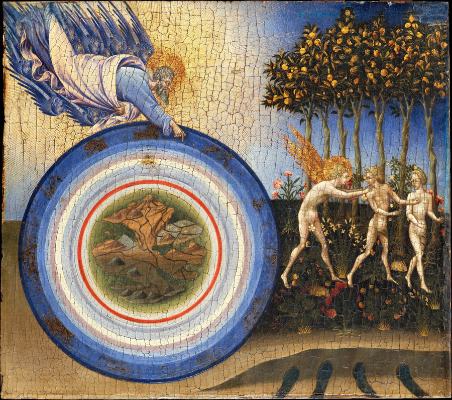 Die Schöpfung der Welt, und Adam und Eva aus dem Paradies vertrieben - Giovanni di Paolo