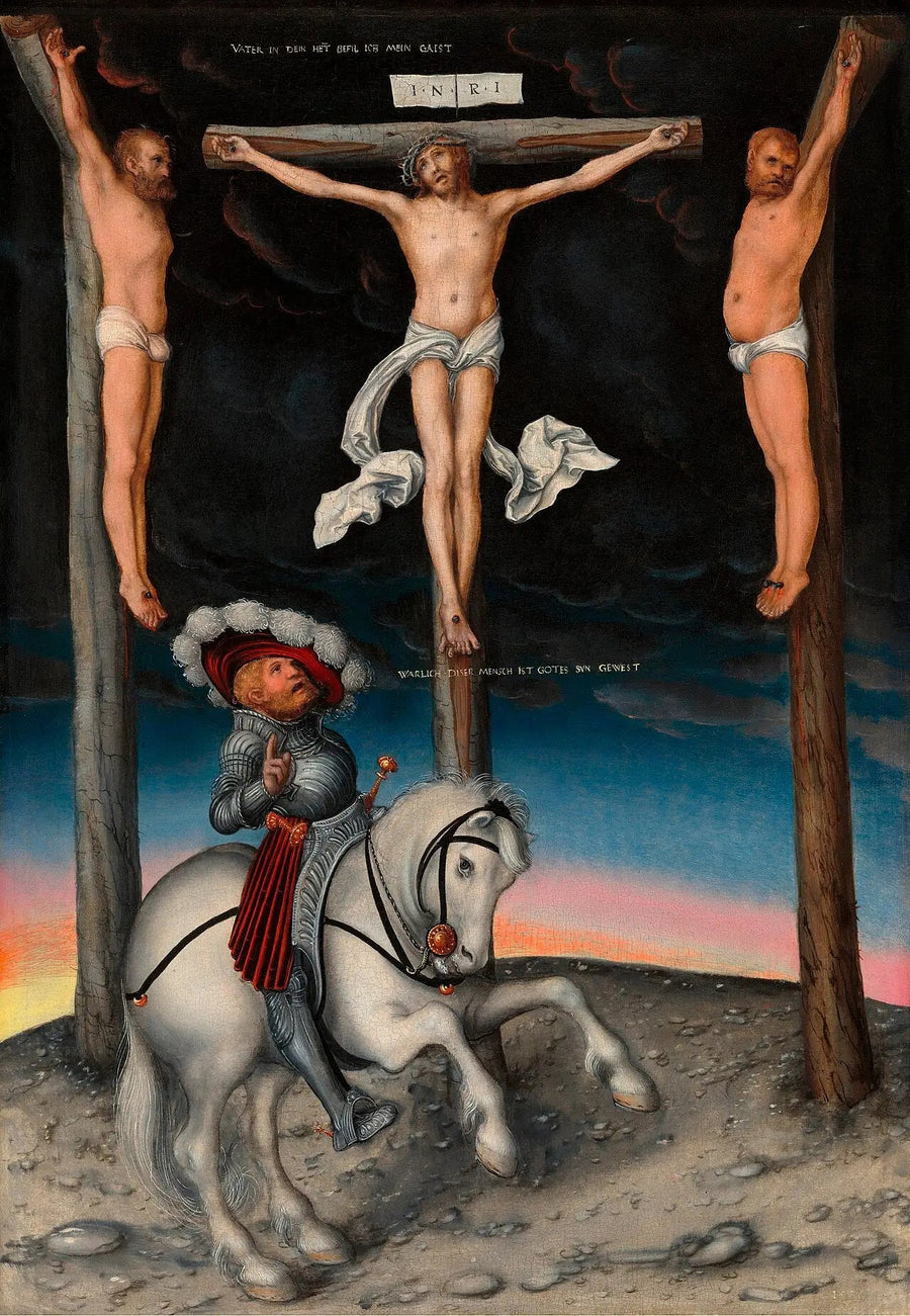 Die Kreuzigung mit der Bekehrung des Zenturions - Lucas Cranach der Ältere