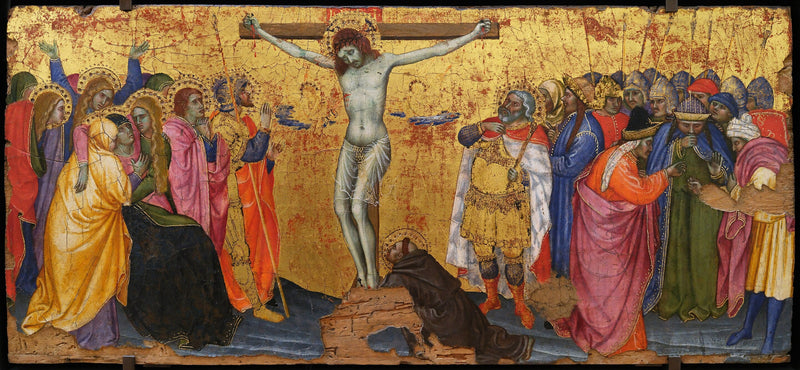 Die Kreuzigung mit kniendem heiligem Franziskus, der die Stigmata trägt - Taddeo di Bartolo