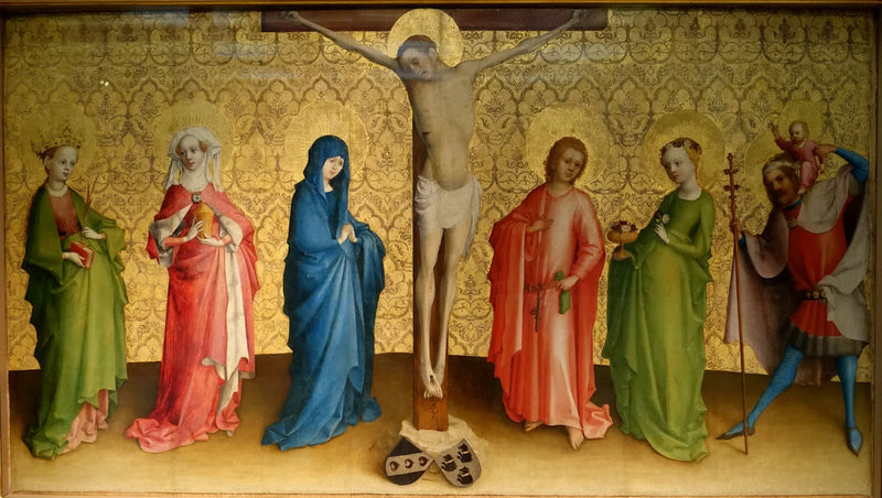 Die Kreuzigung Christi mit den Heiligen - Stefan Lochner