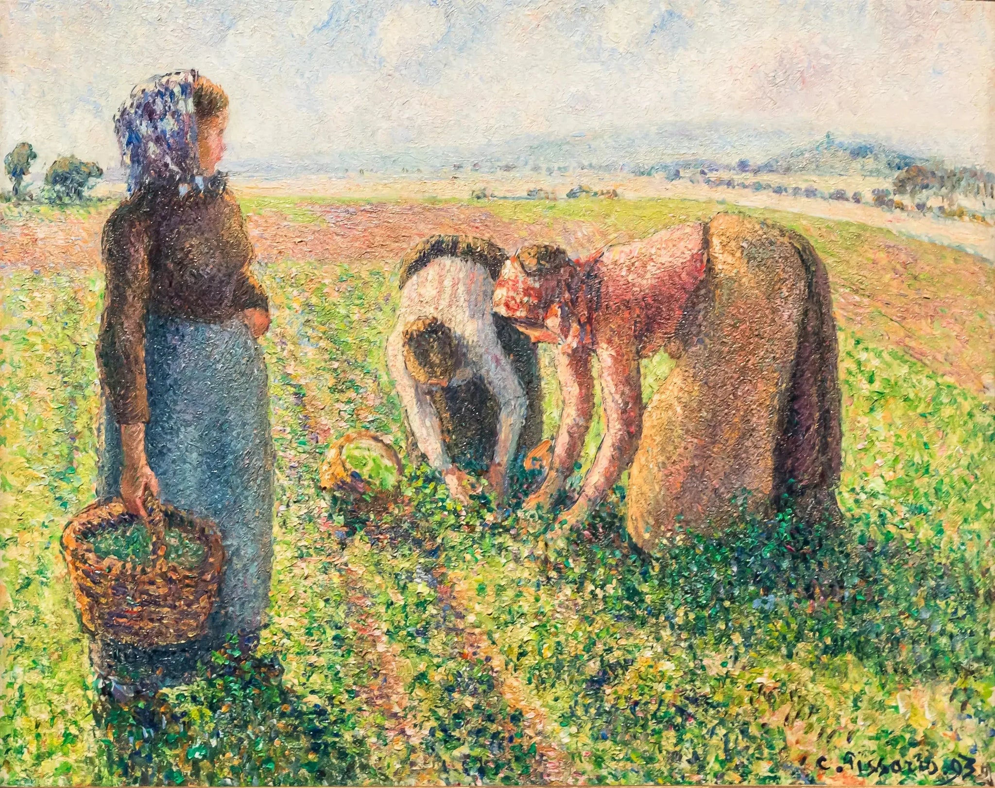 La cueillette des pois, Éragny - Camille Pissarro image 1 reproduction artisanale de tableau