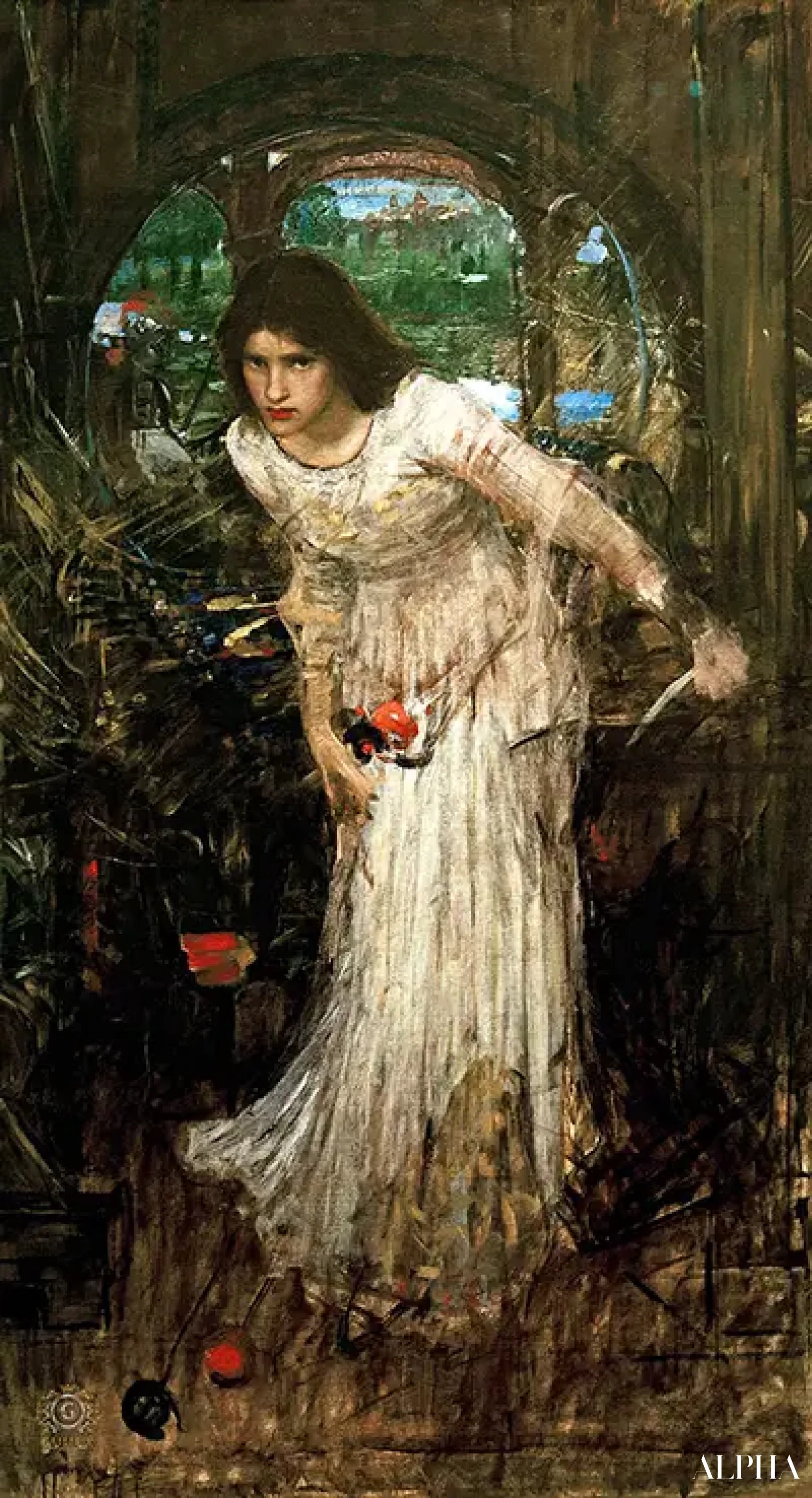 Reproduction du tableau « La Dame de Shalott - John William Waterhouse » par Alpha Reproduction en peinture à l’huile