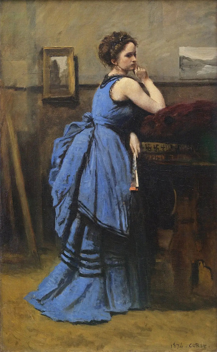 Die Dame in Blau - Jean-Baptiste Camille Corot
