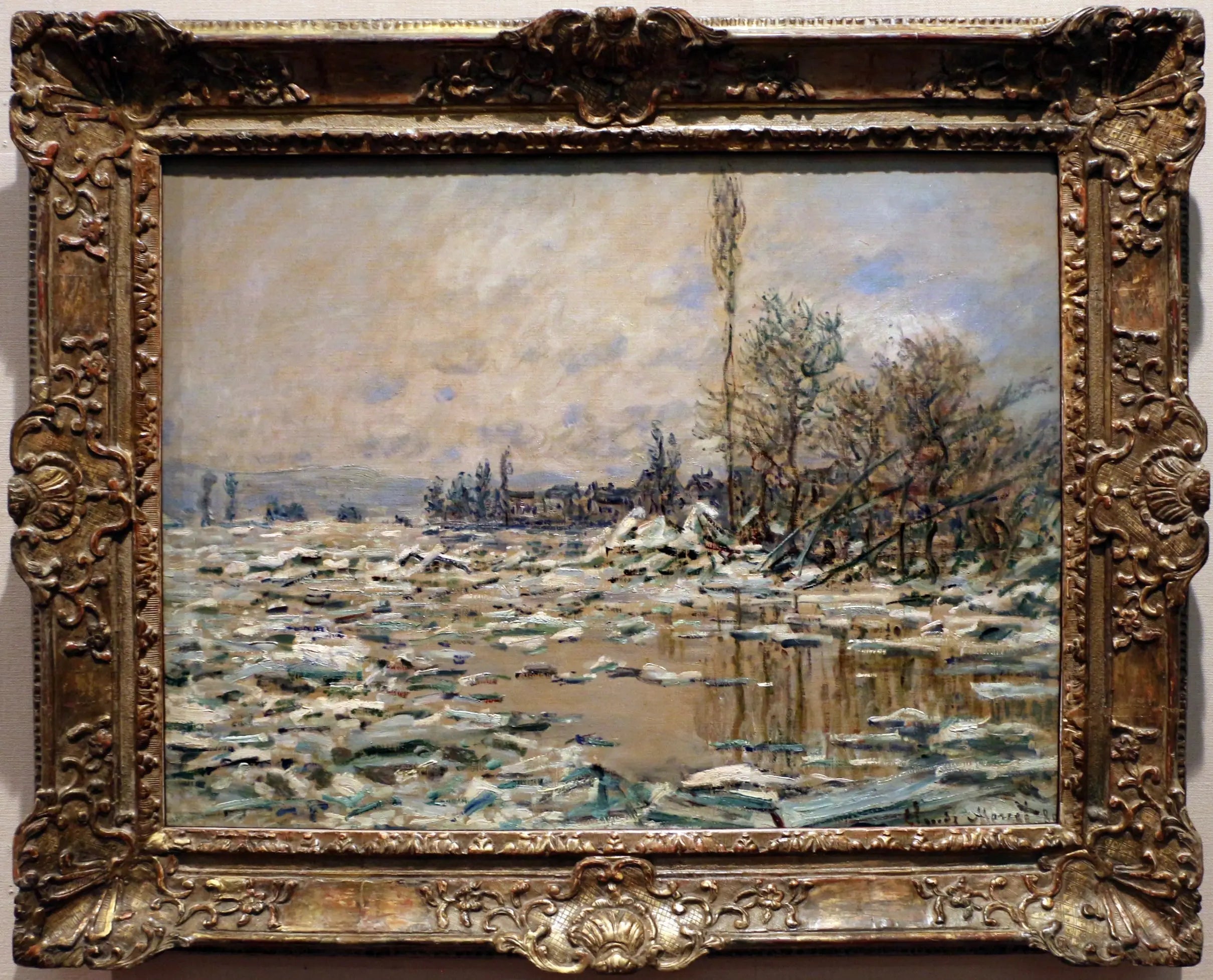 La Débâcle, Temps Gris - Claude Monet image 1 reproduction de peinture à l’huile