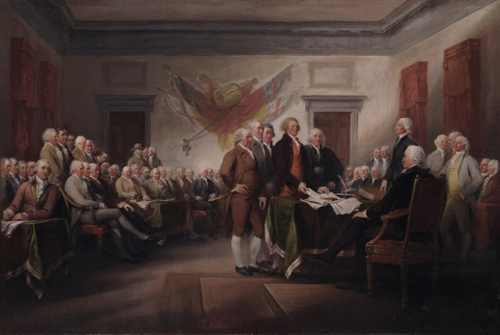 La Déclaration d'indépendance, 4 juillet 1776 - John Trumbull image 1 copie peinte à la main à l’huile