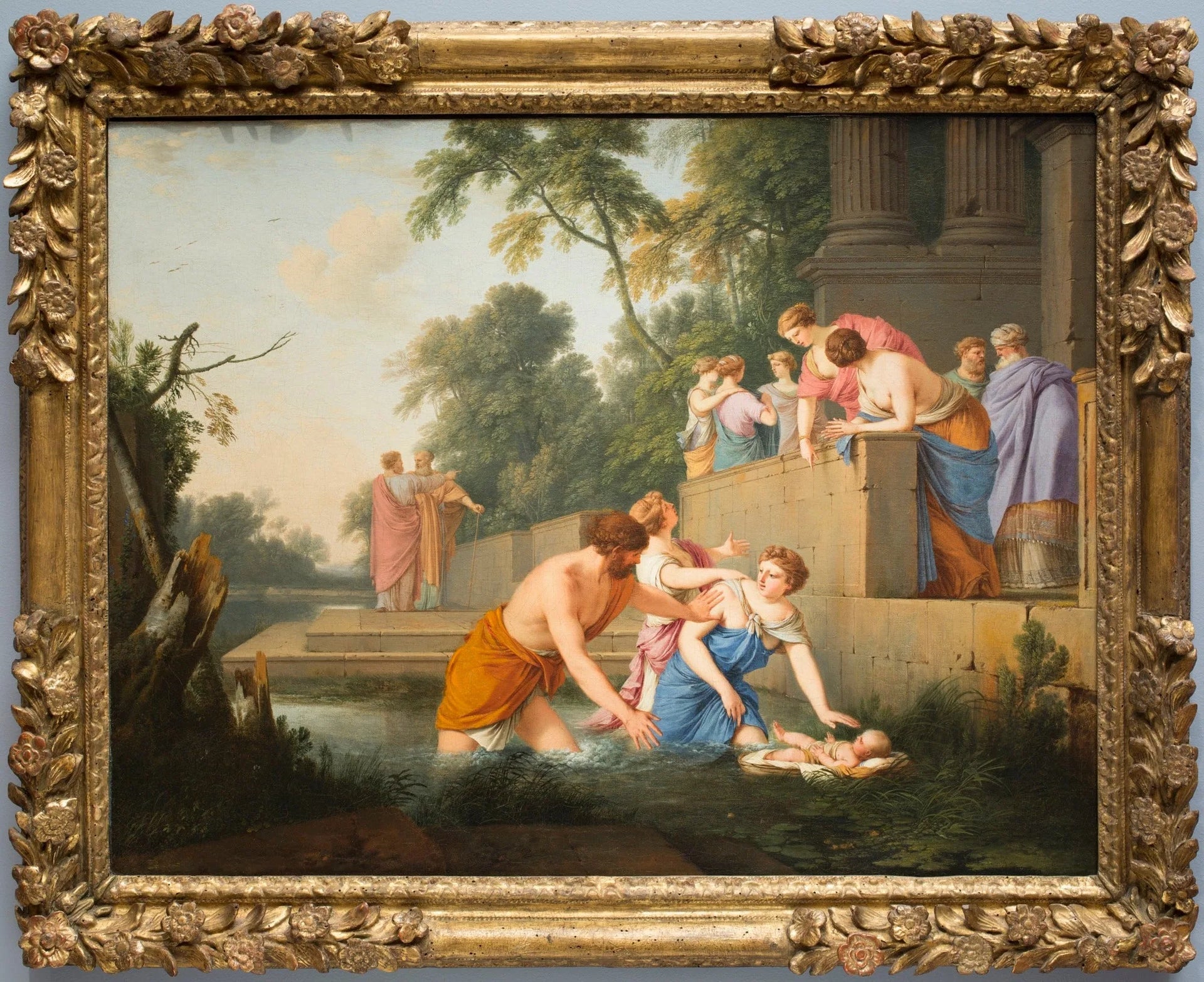 La découverte de Moïse - Laurent de La Hyre image 1 copie peinte à la main à l’huile