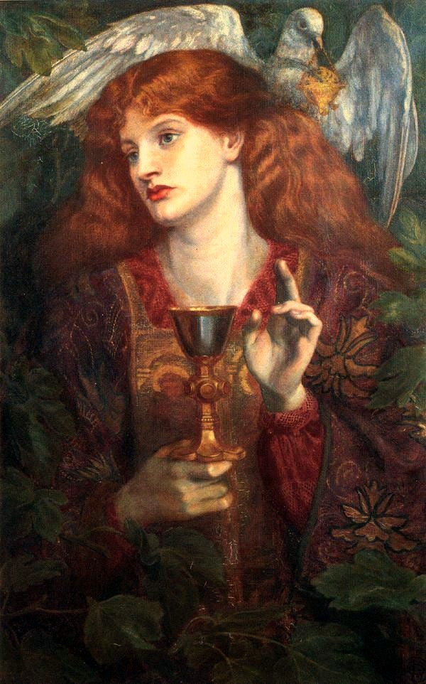 Die Demoiselle des Heiligen Grals - Dante Gabriel Rossetti