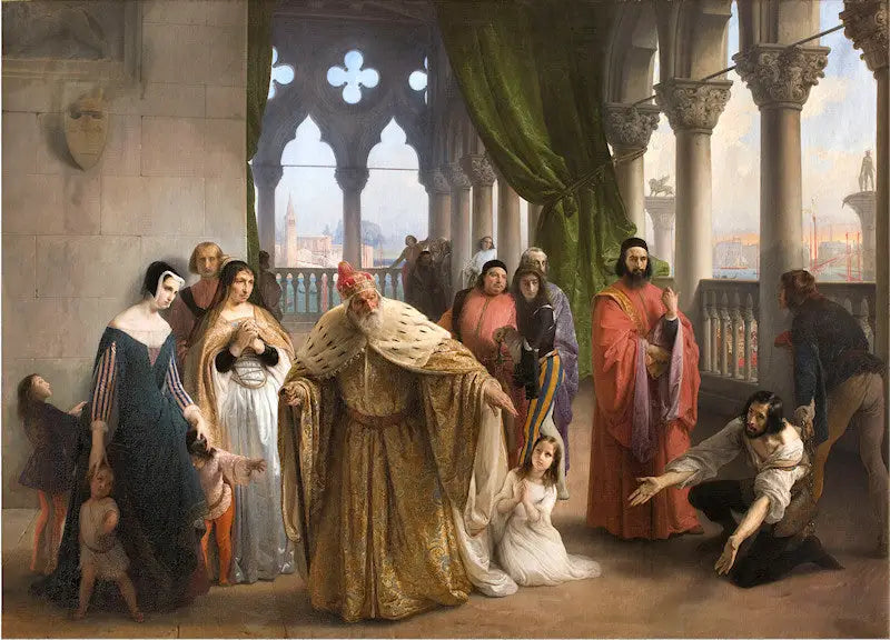 Das letzte Treffen zwischen Jacopo Foscari und seiner Familie vor seiner Verbannung - Francesco Hayez