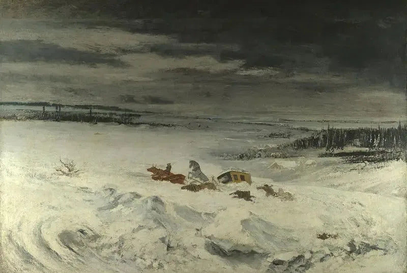 Die Diligence im Schnee - Gustave Courbet