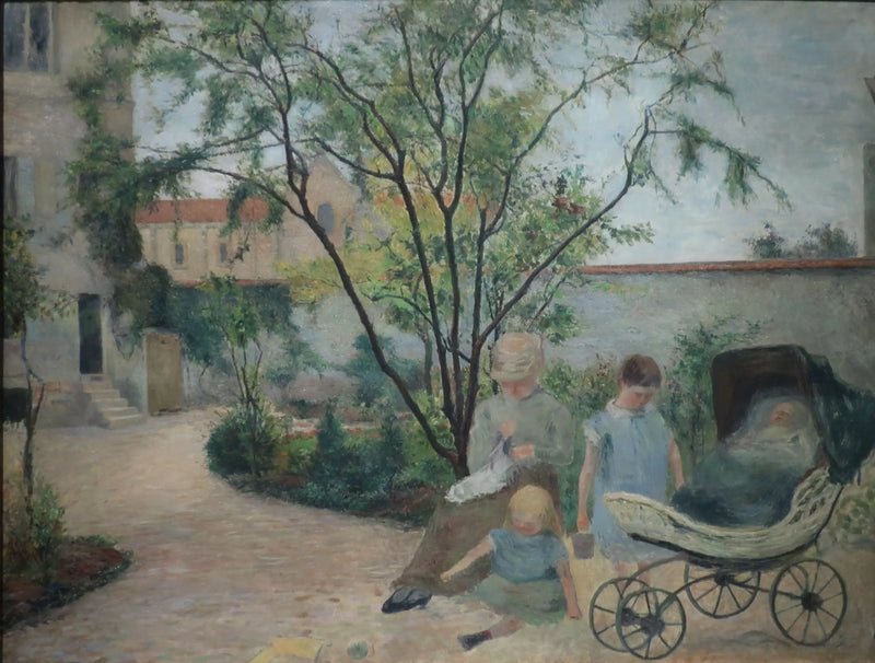 Die Familie des Malers im Garten, Rue Carcel - Paul Gauguin