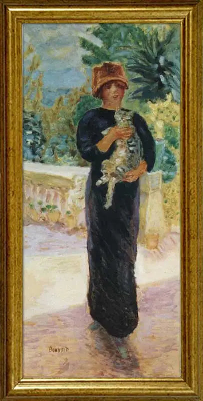 Die Frau mit der Katze - Pierre Bonnard