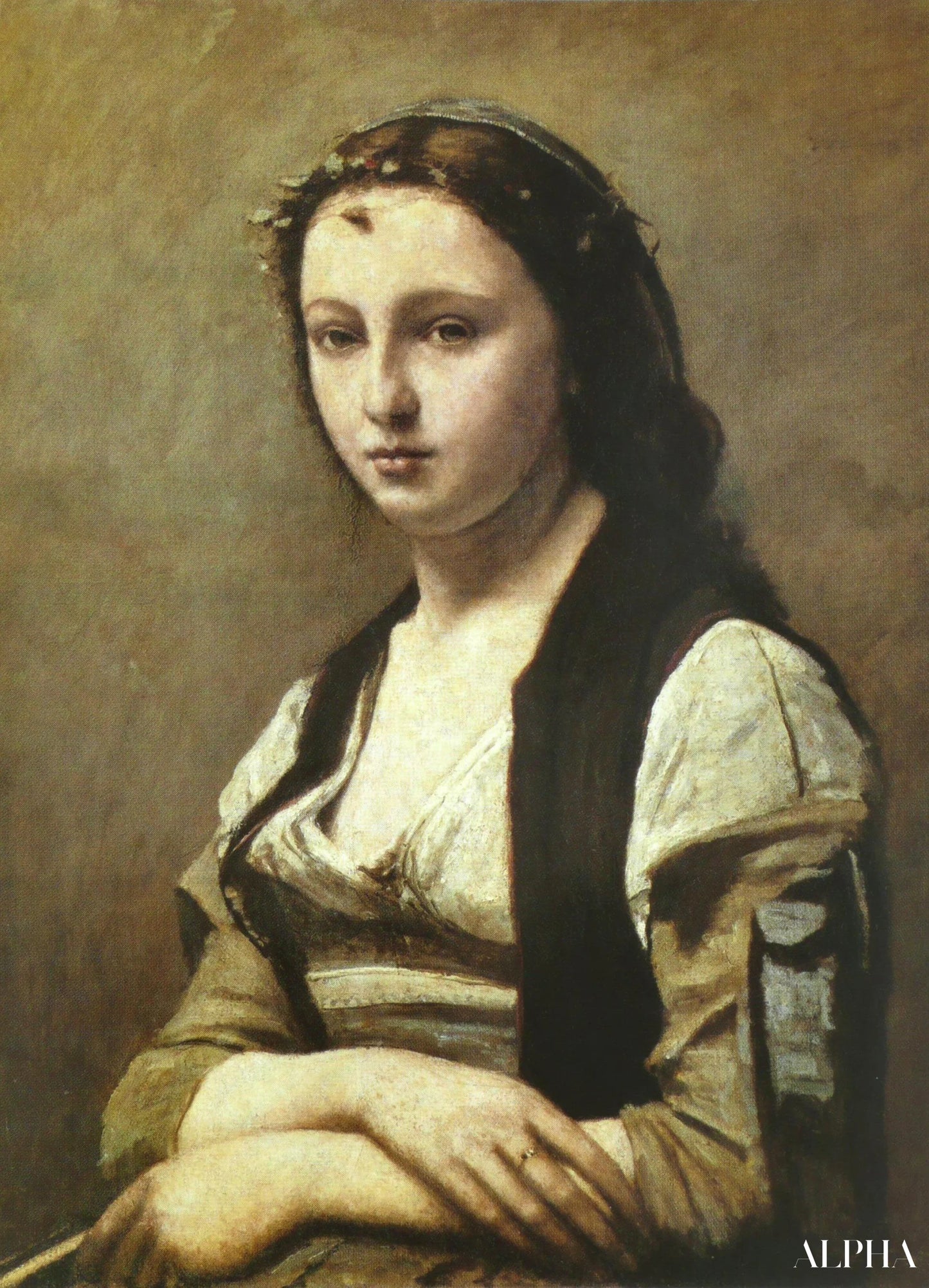 Reproduction du tableau « La Femme à la perle - Camille Corot » par Alpha Reproduction en peinture à l’huile