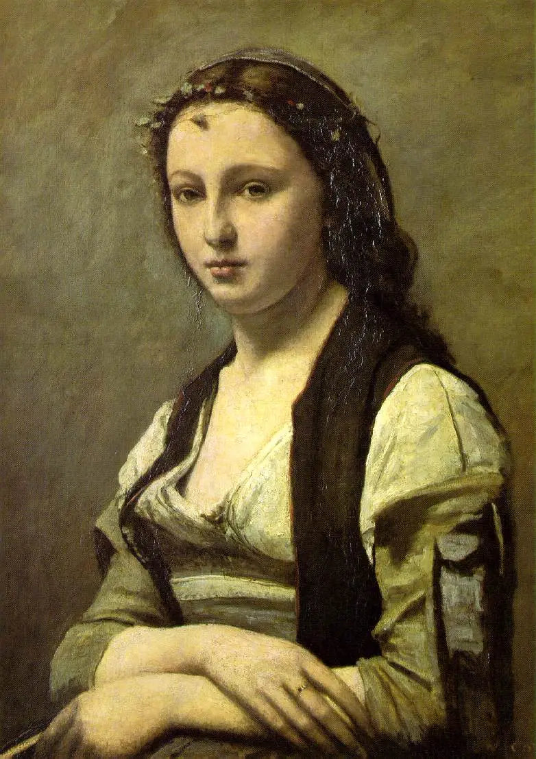 Die Frau mit der Perle - Jean-Baptiste Camille Corot