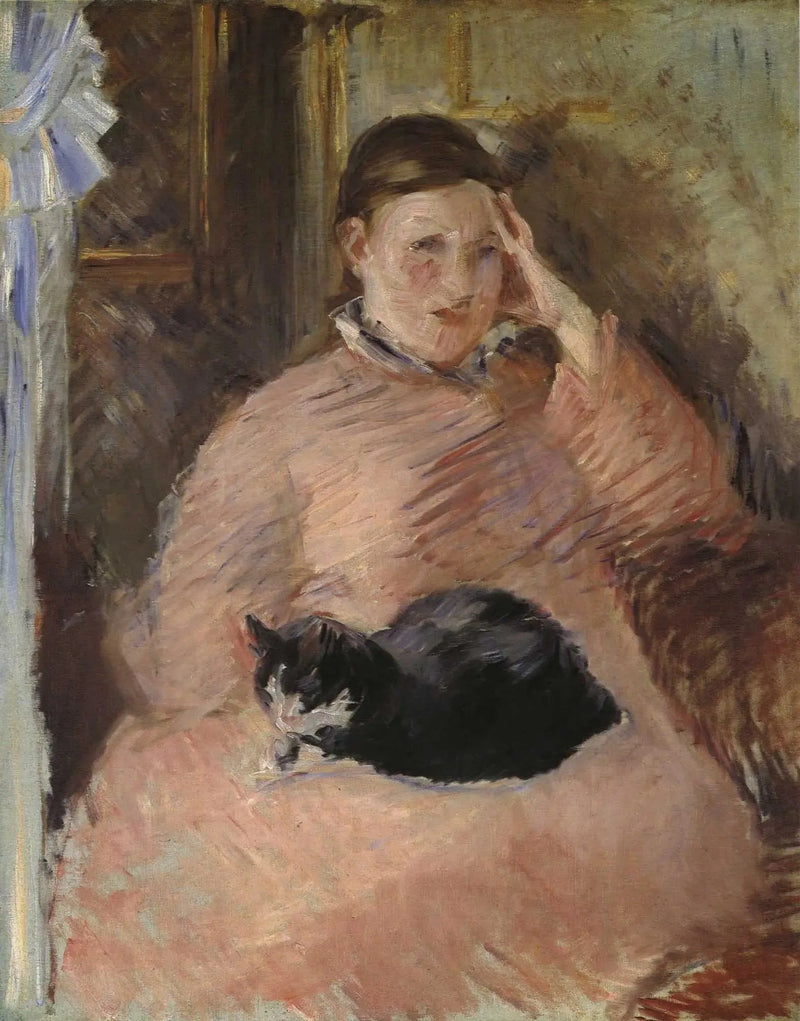 Die Frau mit der Katze - Édouard Manet