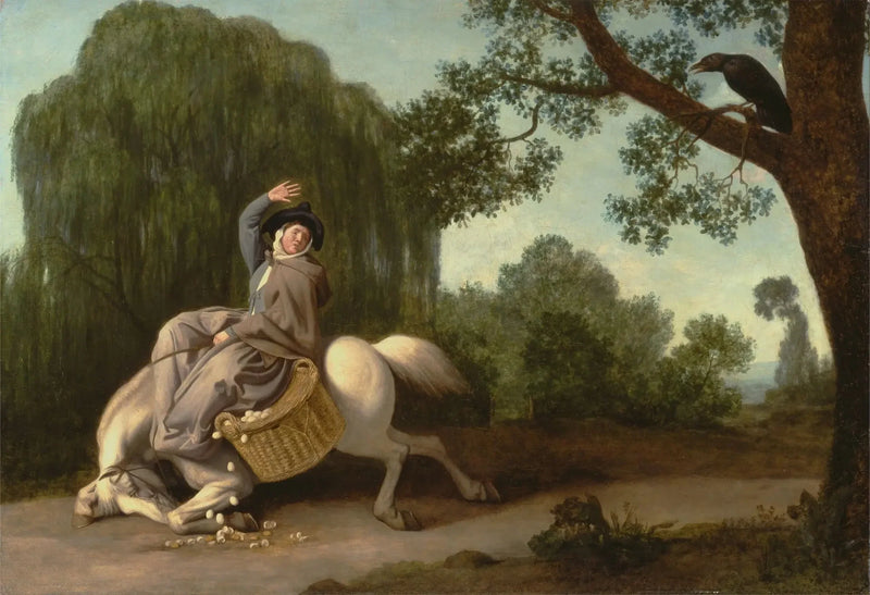 Die Frau des Bauern und der Rabe - George Stubbs