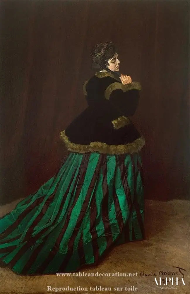 La Femme en robe verte - Claude Monet - Reproductions de tableaux et peintures haut de gamme