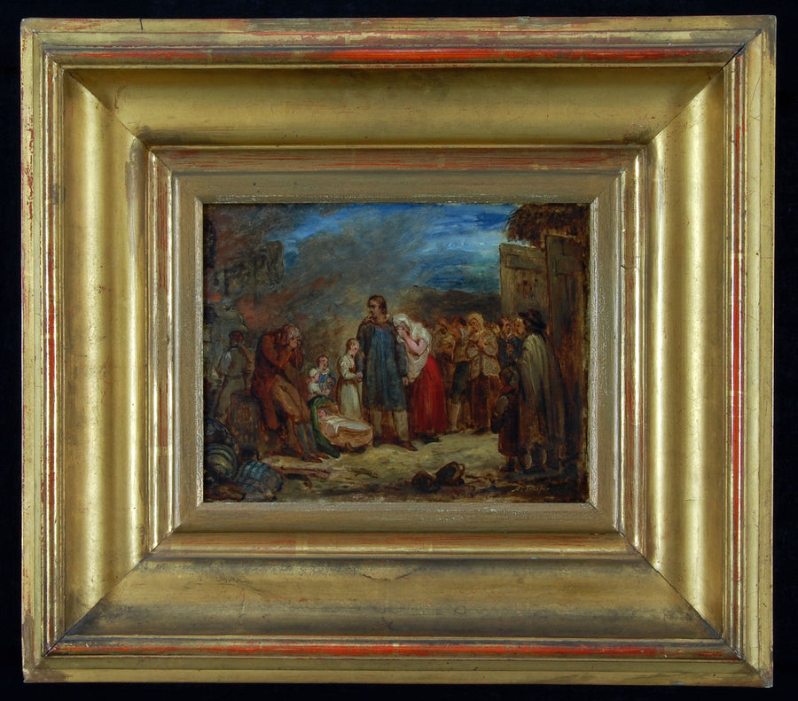 Der verbrannte Bauernhof - Ary Scheffer