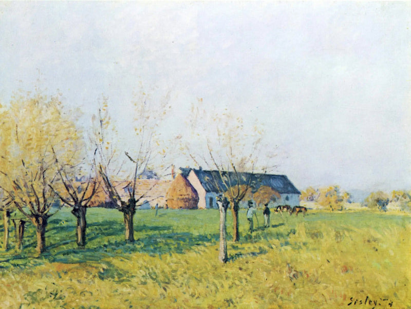Der Bauernhof am Teufelsloch, Herbstmorgen - Alfred Sisley