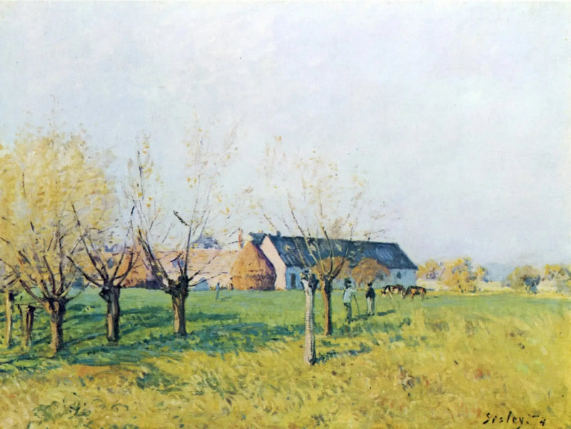Der Bauernhof am Teufelsloch, Herbstmorgen - Alfred Sisley