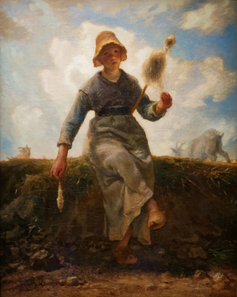 Die Spinnerin, auvergnäische Schäferin - Jean-François Millet