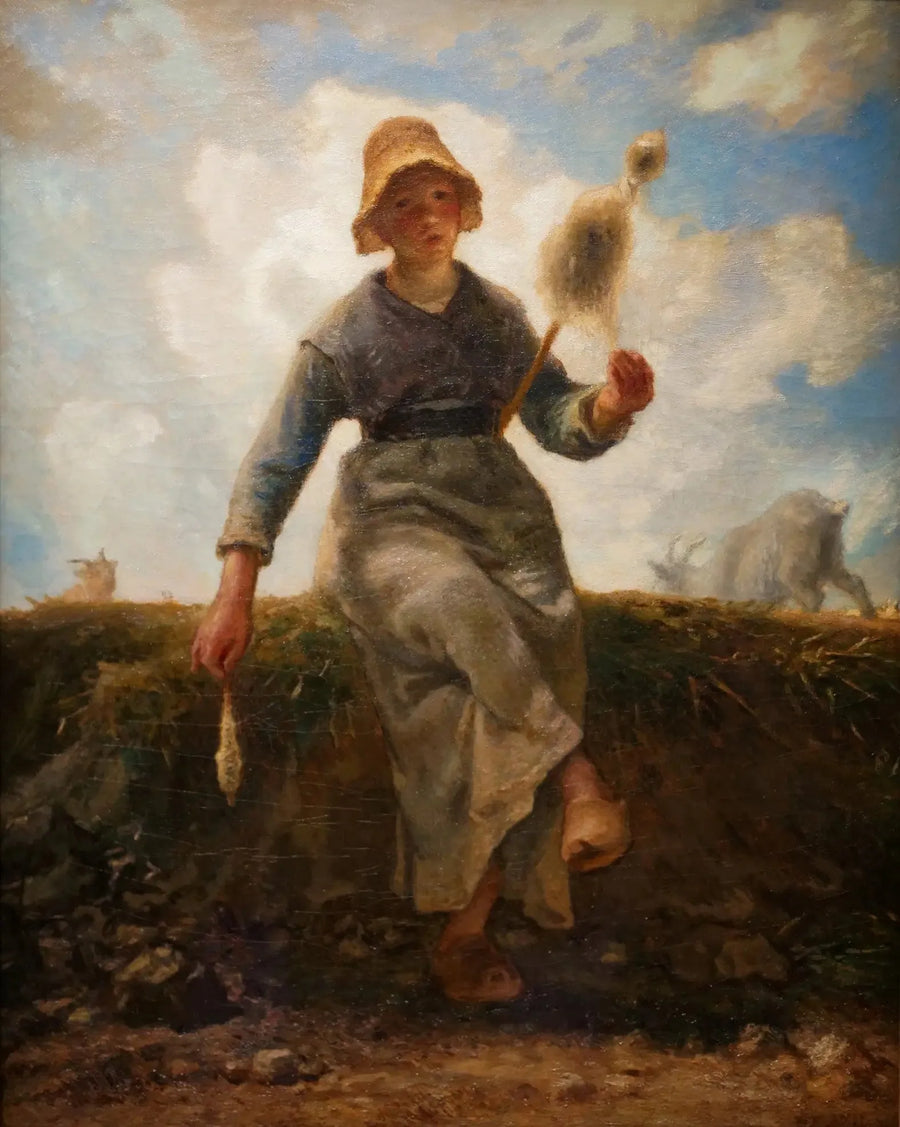Die Spinnerin, auvergnäische Schäferin - Jean-François Millet