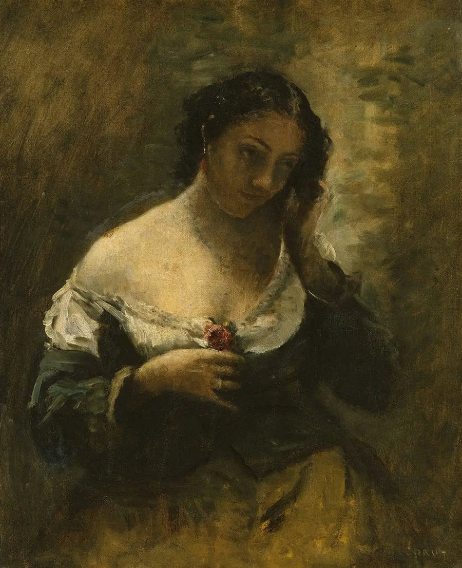 Das Mädchen mit der Rose - Jean-Baptiste Camille Corot