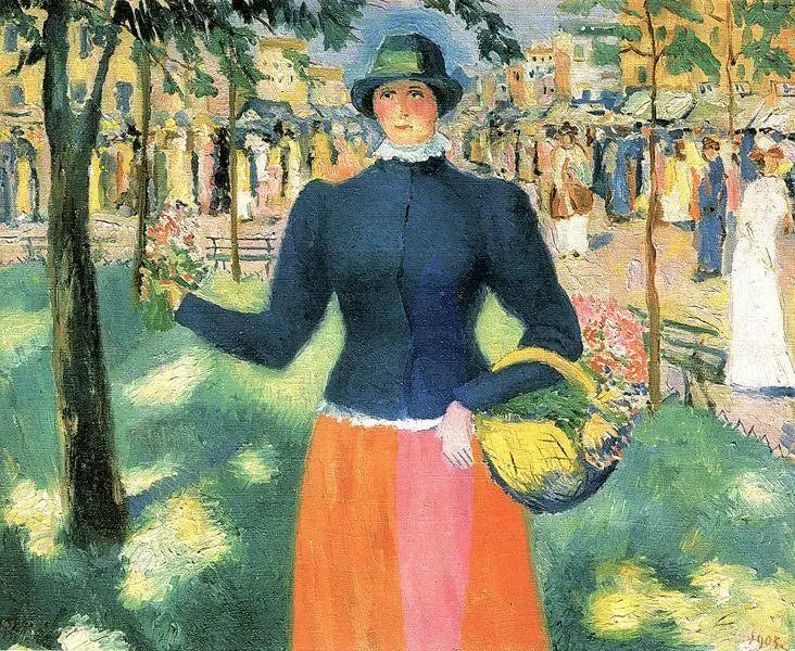 Das Mädchen mit Blumen II - Kazimir Malevich