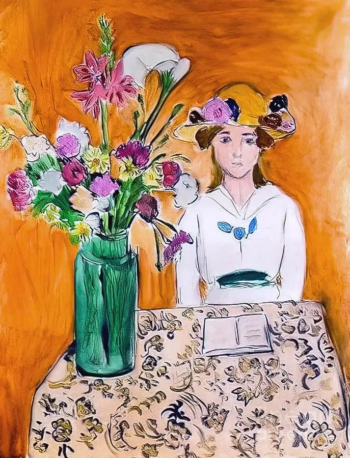 Das Mädchen in Weiß und der Blumenstrauß - Henri Matisse