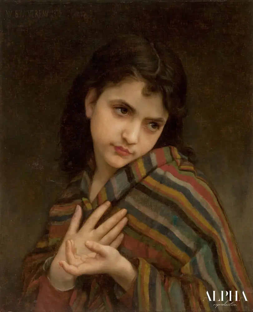 La fille frileuse de William Bouguereau - Reproductions de tableaux et peintures haut de gamme